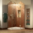 thumbnail image 1 of DreamLine Prism Plus 42 in. x 74 3/4 in. Frameless Neo-Angle Shower Enclosure in Brushed Nickel with Biscuit Base, 1 of 17