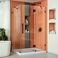 thumbnail image 1 of DreamLine Quatra Lux 34 1/4 in. D x 46 3/8 in. W x 72 in. H Frameless Hinged Shower Enclosure in Oil Rubbed Bronze, 1 of 9