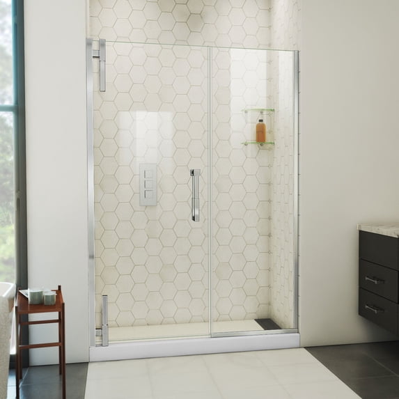 DreamLine Ascend 52 - 53 inch W x 72 inch H Frameless Pivot Shower Door in Chrome