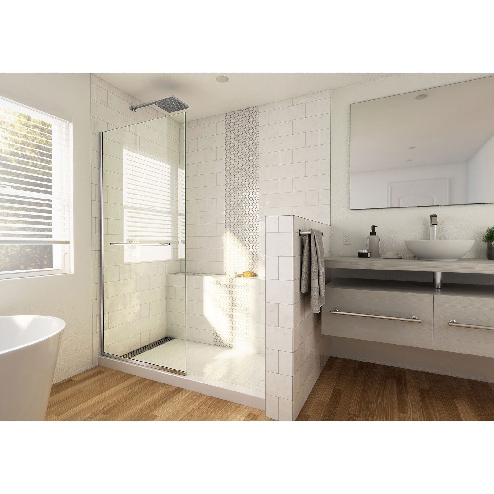 Chrome Frameless 30" x 72" Shower Door with Clear Glass