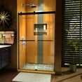 thumbnail image 1 of DreamLine Sapphire 44-48 in. W x 76 in. H Semi-Frameless Bypass Shower Door in Satin Black, 1 of 9