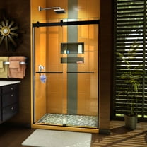 DreamLine Sapphire 44-48 in. W x 76 in. H Semi-Frameless Bypass Shower Door in Satin Black