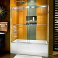 thumbnail image 1 of DreamLine Sapphire 56-60 in. W x 60 in. H Semi-Frameless Bypass Tub Door in Chrome, 1 of 8