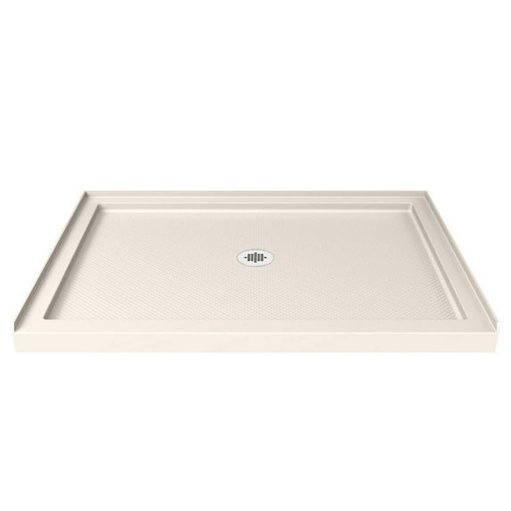 SlimLine 32 Inch D x 42 Inch W x 2-3/4 Inch H Center Drain Single Threshold Shower Base in Biscuit