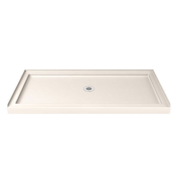 SlimLine 32 Inch D x 54 Inch W x 2-3/4 Inch H Center Drain Single Threshold Shower Base in Biscuit