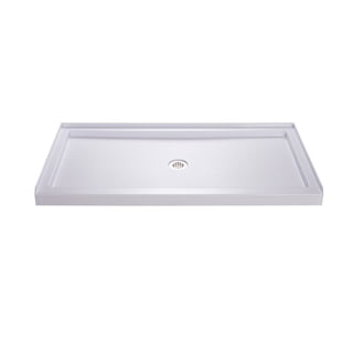 DreamLine SlimLine 38" X 38" Neo-Angle Shower Base - White Corner Drain Acrylic Pan, Low Profile Design