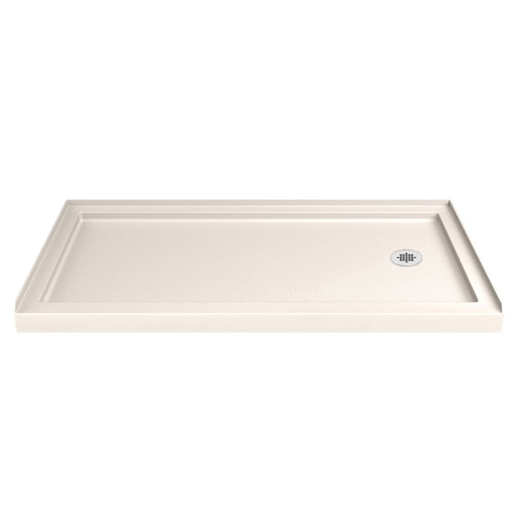 DreamLine SlimLine 36 in. D x 60 in. W x 2 3/4 in. H Right Drain Single Threshold Shower Base in Biscuit DLT-1136602-22