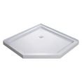 thumbnail image 1 of DreamLine SlimLine 42 in. D x 42 in. W x 2 3/4 in. H Corner Drain Neo-Angle Shower Base in White, 1 of 7