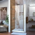thumbnail image 1 of DreamLine Unidoor 33-34 in. W x 72 in. H Frameless Hinged Shower Door, Clear Glass, in Brushed Nickel, 1 of 8