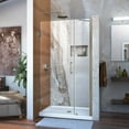 thumbnail image 1 of DreamLine Unidoor 39-40 in. W x 72 in. H Frameless Hinged Shower Door with Support Arm in Brushed Nickel, 1 of 13