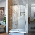 thumbnail image 1 of DreamLine Unidoor 42-43 in. W x 72 in. H Frameless Hinged Shower Door with Support Arm in Chrome, 1 of 13