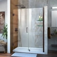 thumbnail image 1 of DreamLine Unidoor 47-48 in. W x 72 in. H Frameless Hinged Shower Door with Shelves in Oil Rubbed Bronze, 1 of 12