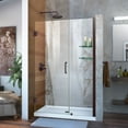 thumbnail image 1 of DreamLine Unidoor 48-49 in. W x 72 in. H Frameless Hinged Shower Door with Shelves in Oil Rubbed Bronze, 1 of 11