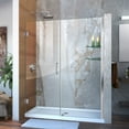 thumbnail image 1 of DreamLine Unidoor 57-58 in. W x 72 in. H Frameless Hinged Shower Door with Shelves in Chrome, 1 of 13