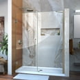 thumbnail image 1 of DreamLine Unidoor 59-60 in. W x 72 in. H Frameless Hinged Shower Door with Support Arm in Brushed Nickel, 1 of 13