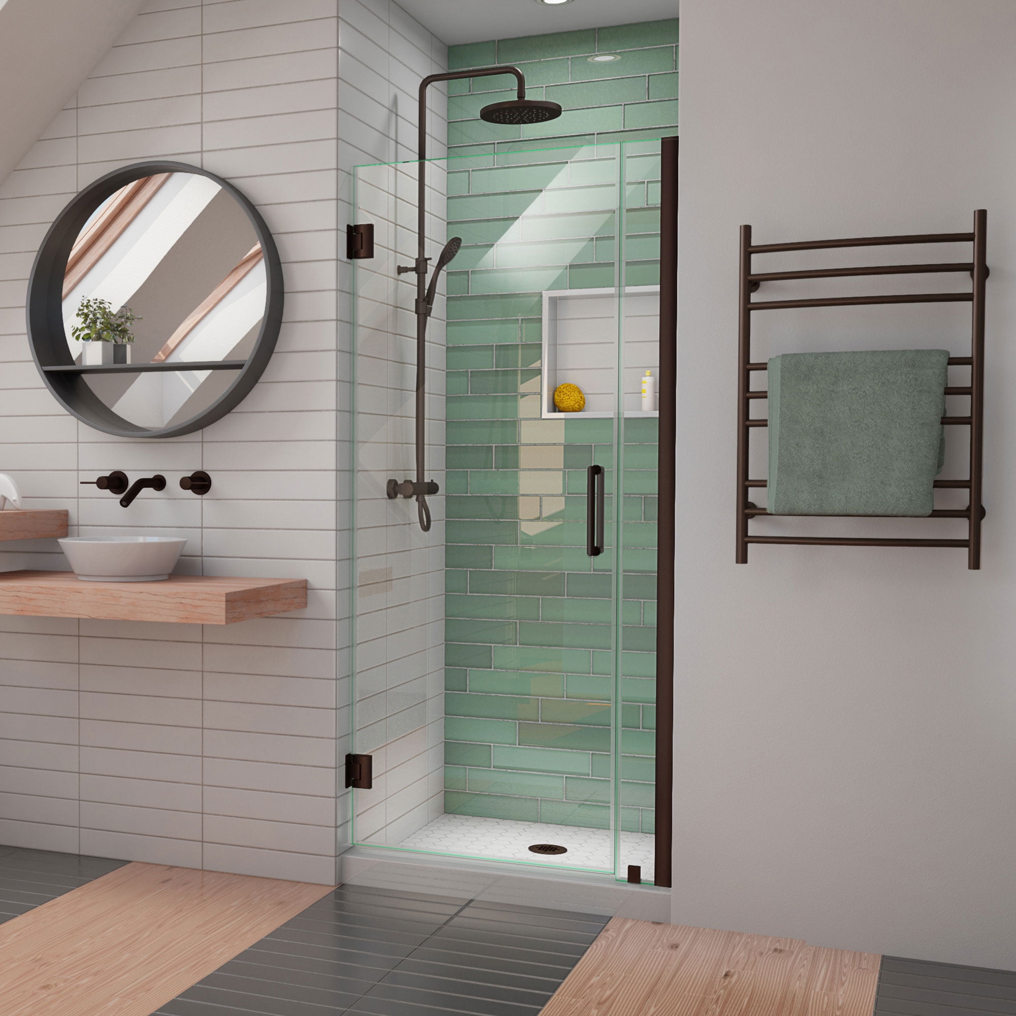 Unidoor-LS 37" Frameless Hinged Shower Door with ClearMax Technology