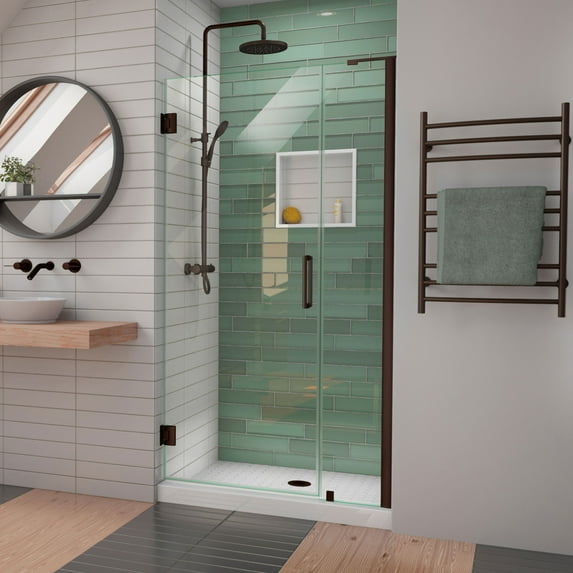DreamLine Unidoor-LS 40-41 in. W x 72 in. H Frameless Hinged Shower Door in Oil Rubbed Bronze
