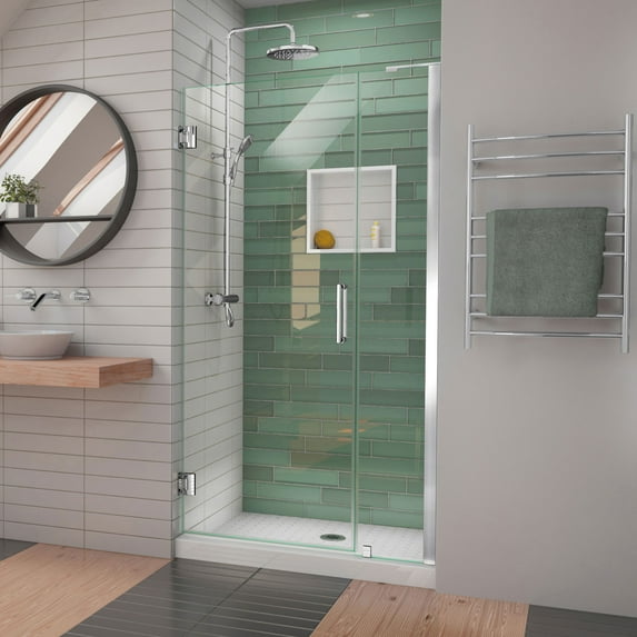 DreamLine Unidoor-LS 41-42 in. W x 72 in. H Frameless Hinged Shower Door in Chrome