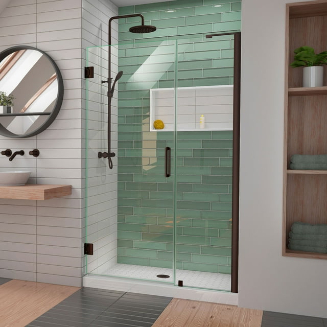 DreamLine Unidoor-LS 41-42 in. W x 72 in. H Frameless Hinged Shower Door in Oil Rubbed Bronze