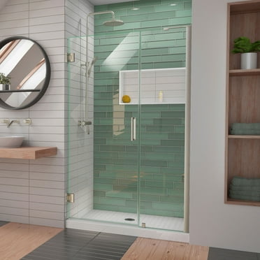 DreamLine Unidoor-LS 44-45 in. W x 72 in. H Frameless Hinged Shower Door in Brushed Nickel