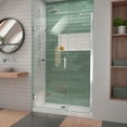 thumbnail image 1 of DreamLine Unidoor-LS 46-47 in. W x 72 in. H Frameless Hinged Shower Door with L-Bar in Chrome, 1 of 8