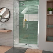 DreamLine Unidoor-LS 46-47 in. W x 72 in. H Frameless Hinged Shower Door with L-Bar in Chrome