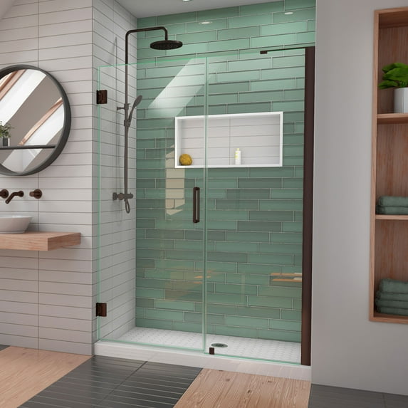 DreamLine Unidoor-LS 54-55 in. W x 72 in. H Frameless Hinged Shower Door in Oil Rubbed Bronze