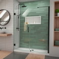 thumbnail image 1 of DreamLine Unidoor-LS 57-58 in. W x 72 in. H Frameless Hinged Shower Door with L-Bar in Satin Black, 1 of 8