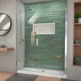 thumbnail image 1 of DreamLine Unidoor-LS 58-59 in. W x 72 in. H Frameless Hinged Shower Door with L-Bar in Chrome, 1 of 8