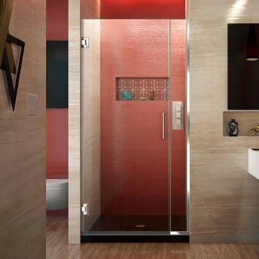 DreamLine Unidoor Plus 30-30 1/2 in. W x 72 in. H Frameless Hinged Shower Door in Chrome