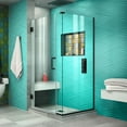 thumbnail image 1 of DreamLine Unidoor Plus 35 1/2 in. W x 34 3/8 in. D x 72 in. H Frameless Hinged Shower Enclosure in Satin Black, 1 of 11