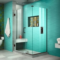 DreamLine Unidoor Plus 42 1/2 in. W x 34 3/8 in. D x 72 in. H Frameless Hinged Shower Enclosure in Oil Rubbed Bronze