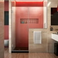 thumbnail image 1 of DreamLine Unidoor Plus 48-48 1/2 in. W x 72 in. H Frameless Hinged Shower Door with 34 in. Half Panel in Brushed Nickel, 1 of 12