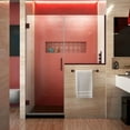 thumbnail image 1 of DreamLine Unidoor Plus 48-48 1/2 in. W x 72 in. H Frameless Hinged Shower Door with 36 in. Half Panel in Oil Rubbed Bronze, 1 of 12