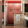 thumbnail image 1 of DreamLine Unidoor Plus 48-48 1/2 in. W x 72 in. H Frameless Hinged Shower Door with 36 in. Half Panel in Satin Black, 1 of 12