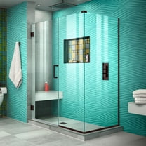 DreamLine Unidoor Plus 49 1/2 in. W x 34 3/8 in. D x 72 in. H Frameless Hinged Shower Enclosure in Oil Rubbed Bronze
