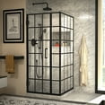 thumbnail image 1 of DreamLine Unidoor Toulon 34 in. D x 34 in. W x 72 in. H Frameless Hinged Shower Enclosure in Satin Black, 1 of 8