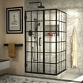 thumbnail image 1 of DreamLine Unidoor Toulon 34 in. D x 40 in. W x 72 in. H Frameless Hinged Shower Enclosure in Satin Black, 1 of 8