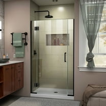 DreamLine Unidoor-X 38 1/2-39 in. W x 72 in. H Frameless Hinged Shower Door in Satin Black