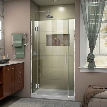 DreamLine Unidoor-X 39-39 1/2 in. W x 72 in. H Frameless Hinged Shower Door in Chrome