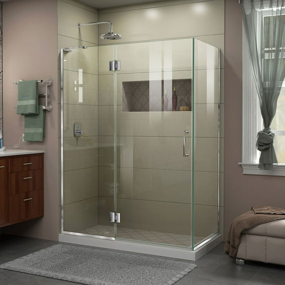 DreamLine Unidoor-X 47 3/8 in. W x 30 in. D x 72 in. H Frameless Hinged Shower Enclosure in Chrome