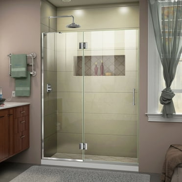 DreamLine Unidoor-X 47 in. W x 72 in. H Frameless Hinged Shower Door in Chrome