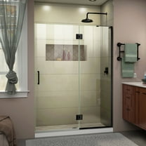 DreamLine Unidoor-X 47 in. W x 72 in. H Frameless Hinged Shower Door in Satin Black