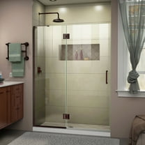DreamLine Unidoor-X 49 in. W x 72 in. H Frameless Hinged Shower Door in Oil Rubbed Bronze