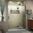 thumbnail image 1 of DreamLine Unidoor-X 52 in. W x 72 in. H Frameless Hinged Shower Door in Oil Rubbed Bronze, 1 of 13