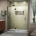 thumbnail image 1 of DreamLine Unidoor-X 53 1/2-54 in. W x 72 in. H Frameless Hinged Shower Door in Oil Rubbed Bronze, 1 of 11