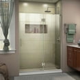 thumbnail image 1 of DreamLine Unidoor-X 53 in. W x 72 in. H Frameless Hinged Shower Door in Brushed Nickel, 1 of 11