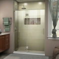 thumbnail image 1 of DreamLine Unidoor-X 54 in. W x 72 in. H Frameless Hinged Shower Door in Brushed Nickel, 1 of 13