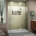 thumbnail image 1 of DreamLine Unidoor-X 56 1/2-57 in. W x 72 in. H Frameless Hinged Shower Door in Brushed Nickel, 1 of 13