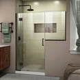 thumbnail image 1 of DreamLine Unidoor-X 59-59 1/2 in. W x 72 in. H Frameless Hinged Shower Door in Oil Rubbed Bronze, 1 of 8